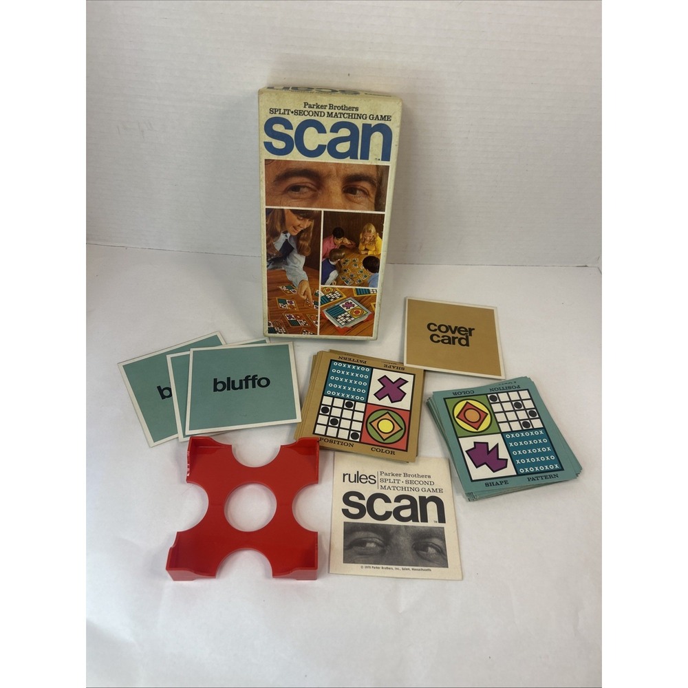 VINTAGE Scan Matching Game COMPLETE Parker Brothers 1970 Family Pictures
